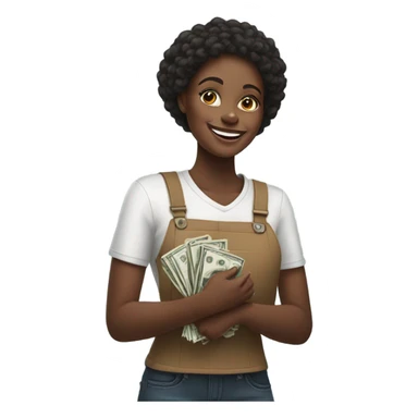 Black girl with money sticker