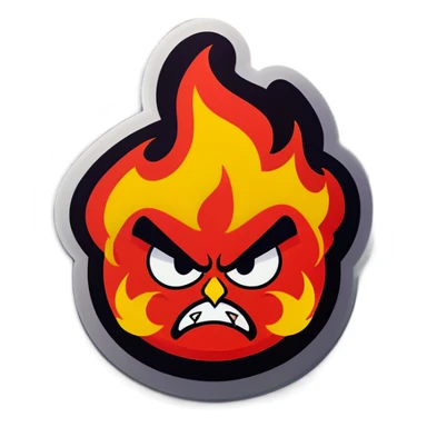 Angry fire emoji sticker