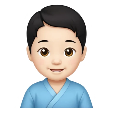 Chinese baby with black hair sticker