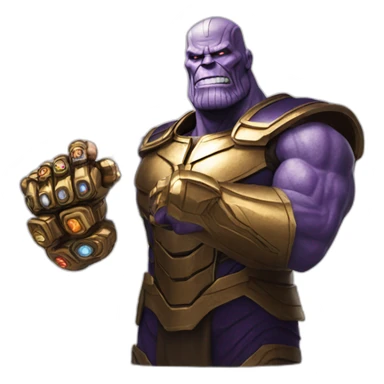 Thanos with his gauntlet  sticker