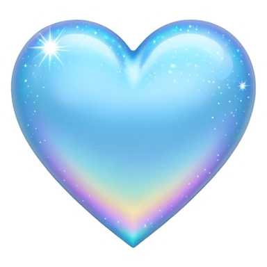 Light sky blue heart with sparkles  sticker