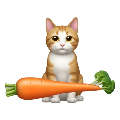 A cat with a carrot in bit sticker