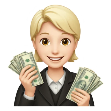 persona feliz con dinero  sticker