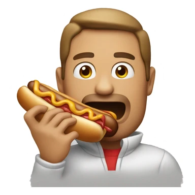 Man eating hotdog  sticker