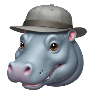 hipoptamus wearing hat sticker