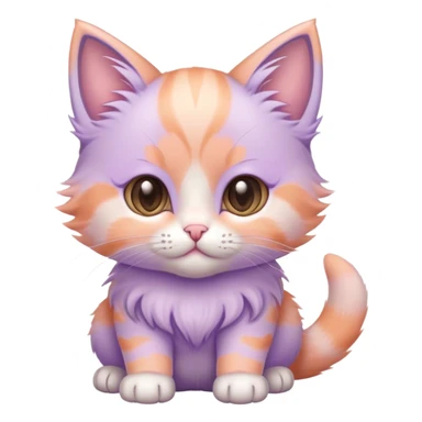 fur pastel lavender kitten sticker