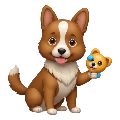 Dog sticking toy he out sticker
