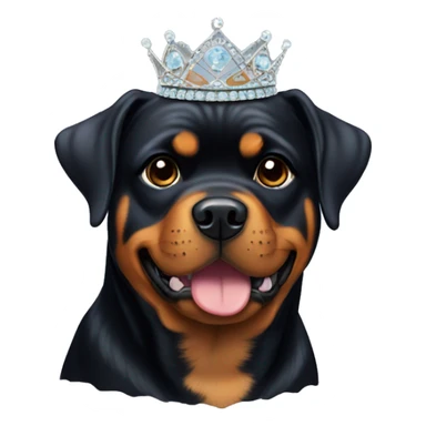 Rottweiler with a little tiara  sticker