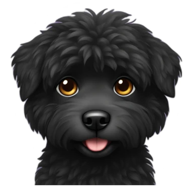black fluffy dog sticker