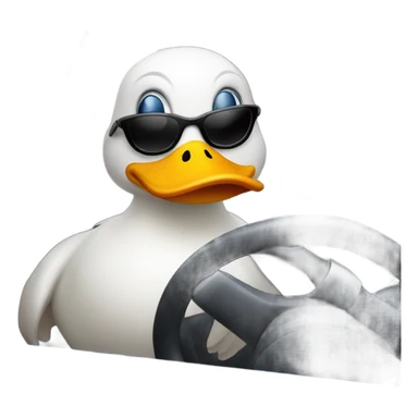 Duck riding a car sticker