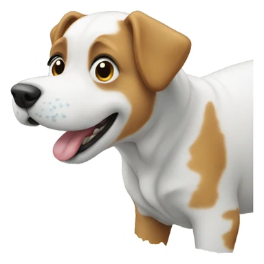 Dog eating snow sticker