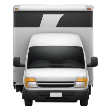 a shipping van in complete black with three lines at the back represting speed sticker