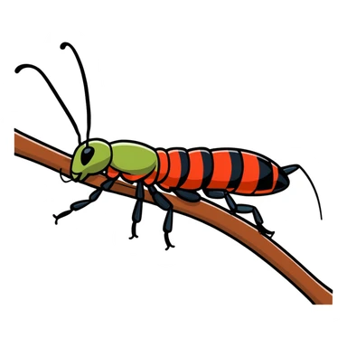 earwig on a tree branch sticker