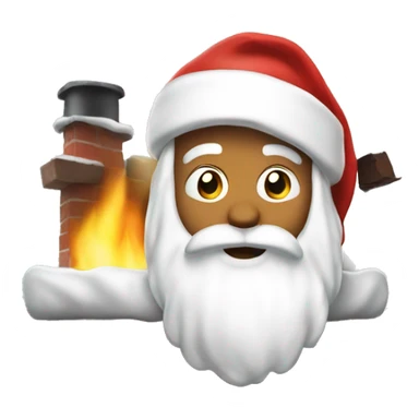 Santa coming down the chimney  sticker