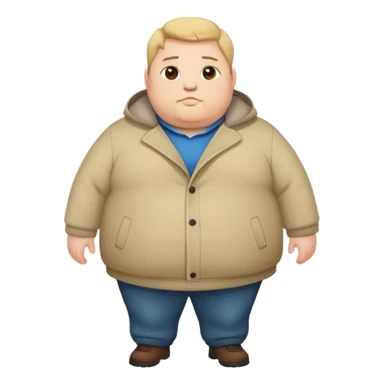 Fat guy little coat sticker