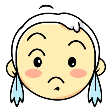 very sad crying face with tear sticker