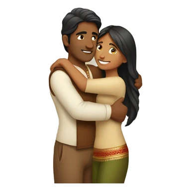 Indian female hugging Indian male sticker