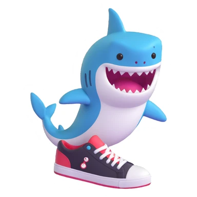 baby shark with cute sneakers sticker