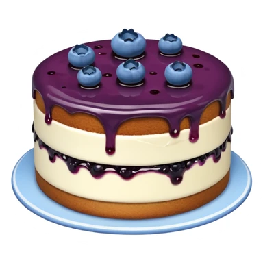 Make an emoji of a blueberry cake (small) that's broken off a bit so you can see the blueberry jam sticker