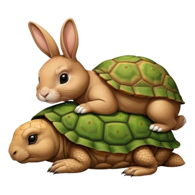  lapin et tortue qui dorme sticker