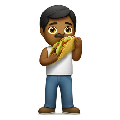 Mexican eating a taco sticker