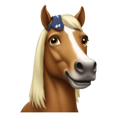 Horse with a dog on its head sticker
