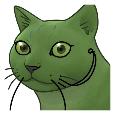 Katt med sjänor i ögonen sticker