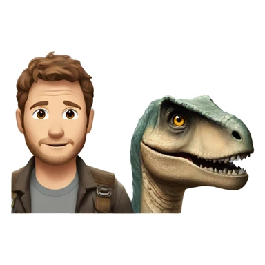Chris pratt from Jurassic world with raptor sticker