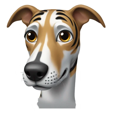  tiger greyhound with grey stripe on its face sticker