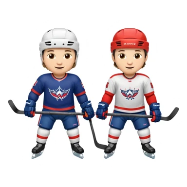 two smile young ovechkin ice hockey player in action sticker