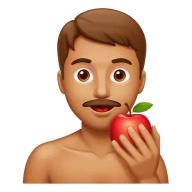 man eating apple sticker