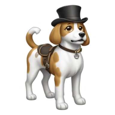 Chien sur un cheval sticker