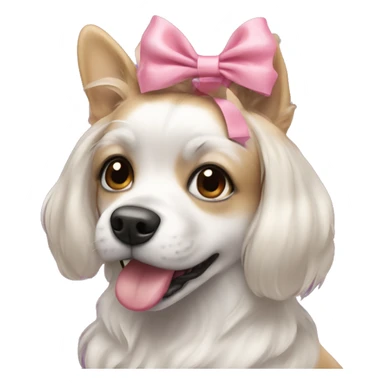Coquette dog with a bow sticker