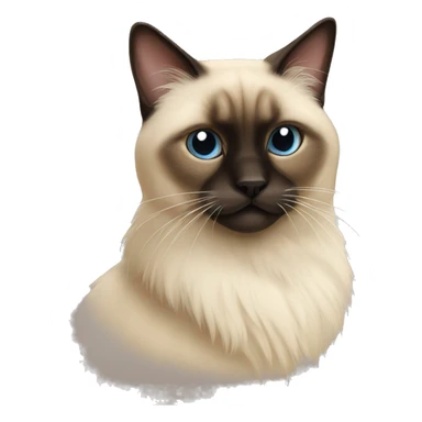 Hairy and fluffy Siamese cat sticker