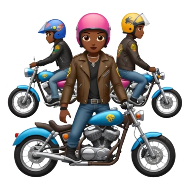 Japanese biker gang members riding motorcycles sticker