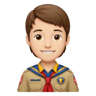 scout boy long hair sticker
