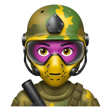 paintball player face sticker