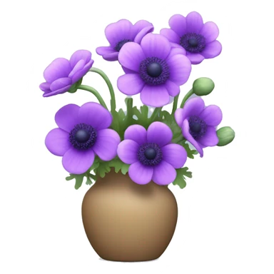 Purple anemone flowers in vase sticker