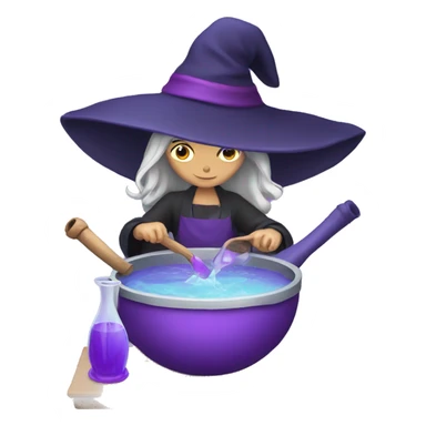 Witch cooking purple water potion sticker