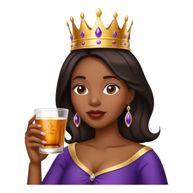 Black woman drinking crown Royal sticker