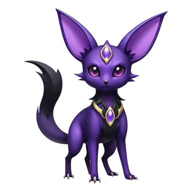 Shiny Exotic Badass Royal Mysterious Gothic Noibat-Espeon-Umbreon-Pokémon-Fakémon-hybrid-creature (full body) sticker