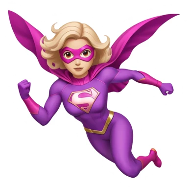 pink violet woman superhero flying sticker