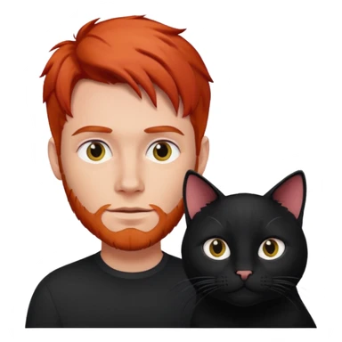 Red harassed man with his black cat sticker