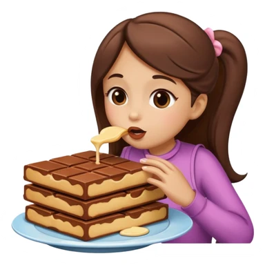 6 piece Chocolate bar being kissed by girly pancake sticker