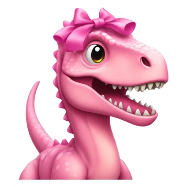 Dinosaur wearing a pretty pink bow sticker