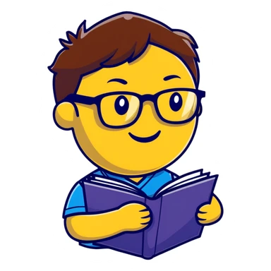 Smiling book with glasses and honor student medal sticker