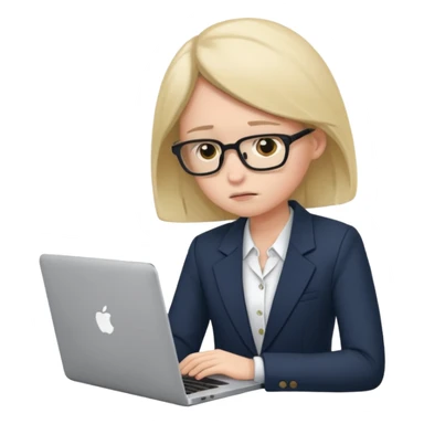 bored at work with laptop and blazer sticker