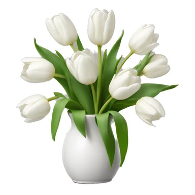 white tulips in a vase sticker