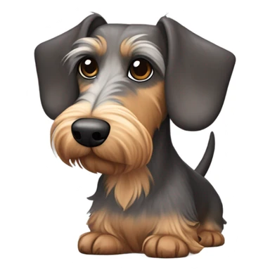 Dachshund Schnauzer mix multicolor  sticker