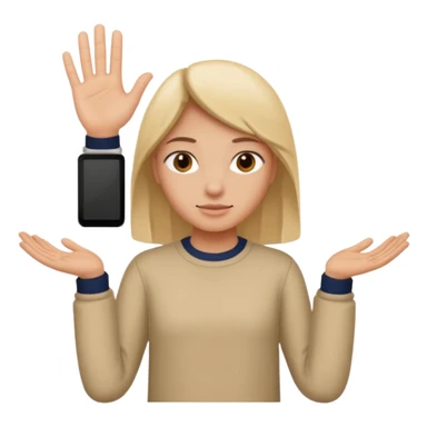 Putting the 🤷 with the six on the right and seven on the left on the two hands sticker